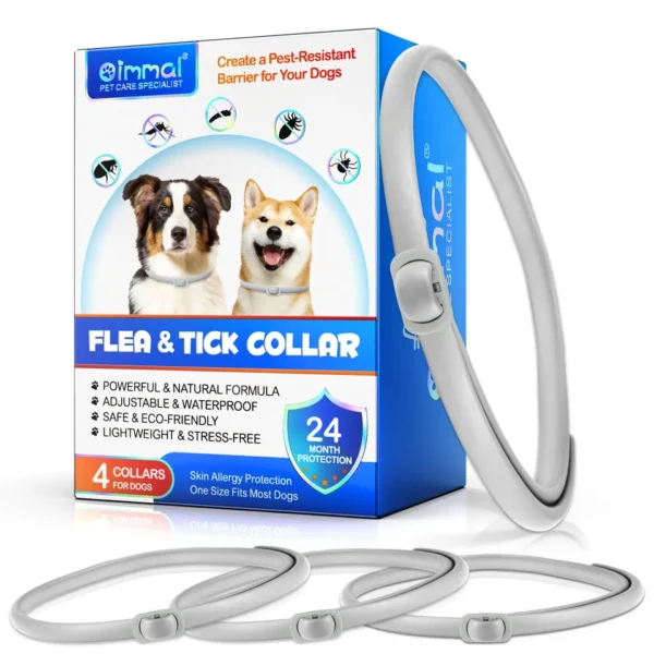 Private Label Waterproof Adjustable Soft Rubber   24 Months Skin Allergy Protection Anti Flea And Tick  For Dogs