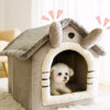 Manufacturer wholesale cute design warm short plush small dog cat cave house - Image 2